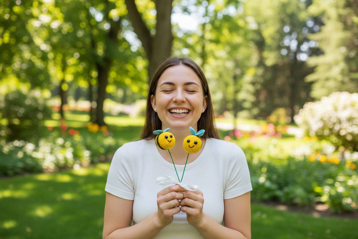 Handmade crochet bee sticks (set of 2) Gifting and home décor—giftable for birthdays, baby showers, and more