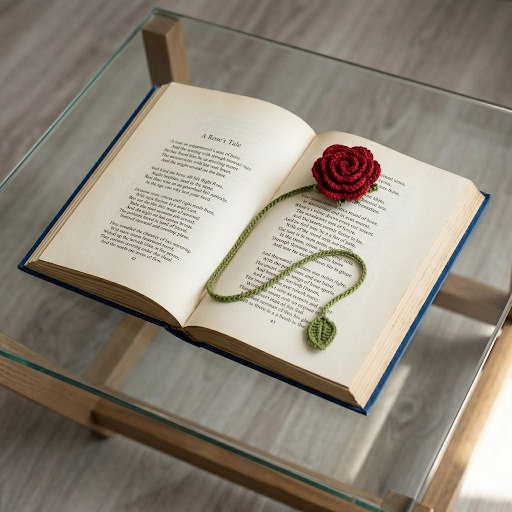 Single Rose Premium Bookmark