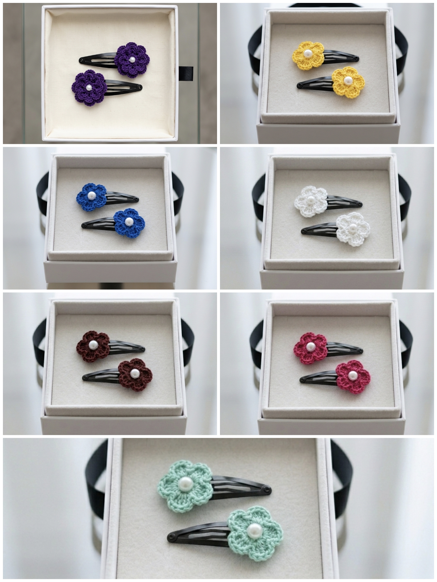 Hand-Knitted Floral Tic Tac Pins