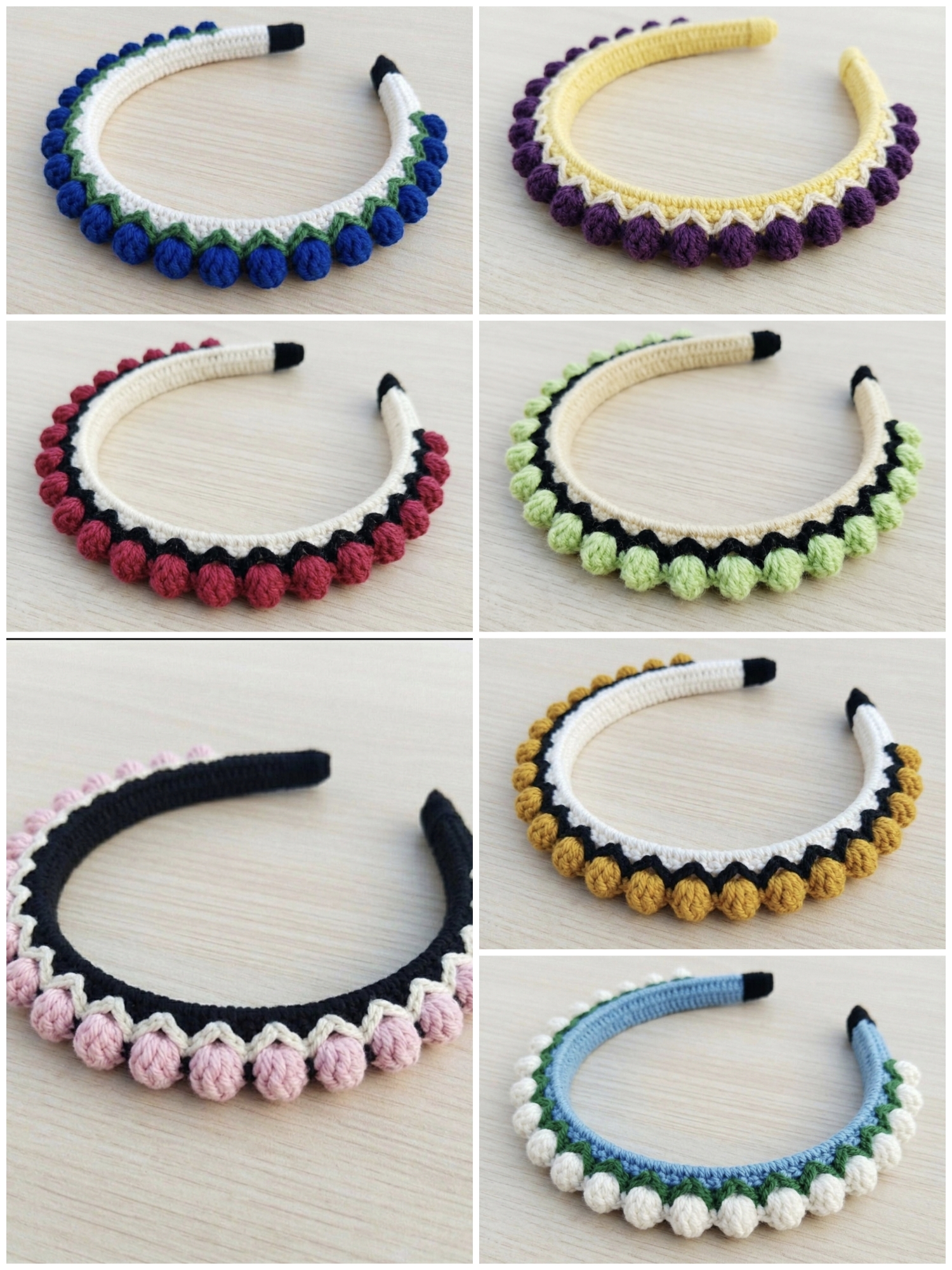 Hand-Knitted Floral Hair Bands